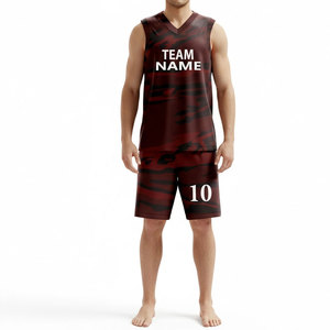 Conjunto de Camiseta de Baloncesto Sublimada Personalizada para Hombre, Camiseta sin Mangas con Estampado Personalizado y Pantalones Cortos con Cintura Elástica, Ropa Deportiva de Secado Rápido - Product Image 2