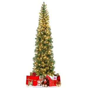 Albero di Natale a Mezza Luna Preilluminato da 2,1 Metri con 150 Luci - Decorazione Natalizia - Product Image 1