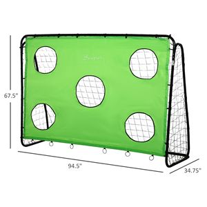 Porta da Calcio 2-in-1 da 8 x 3 Piedi per Interni ed Esterni, Design per Giardino con Rete in Poliestere Resistente alle Intemperie, Miglior Regalo - Product Image 3