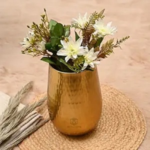Modern Simple Hammered Finish Copper <b>Floor</b> Vase <b>Matte</b> Vintage Style Tabletop Living Room Dried Flower Arrangement Eco-Friendly - Product Image 6