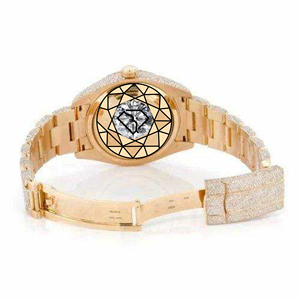 Reloj de pulsera para hombre, completamente cubierto de diamantes, con números romanos, automático, de lujo, brillante. - Product Image 4