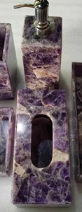 Luxury Purple Resin Bathroom Set 4-Piece Rectangle <b>Soap</b> Dish Tissue Box <b>Holder</b> Toothbrush Cup Dispenser - Product Image 4