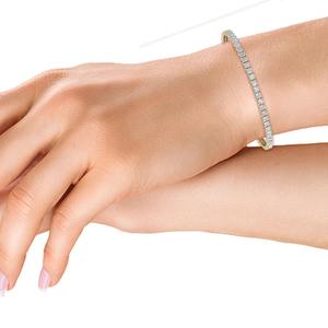 Bracelet éternité en or rose avec diamants de laboratoire de forme princesse de 9,14 CTW, exquis - Product Image 5