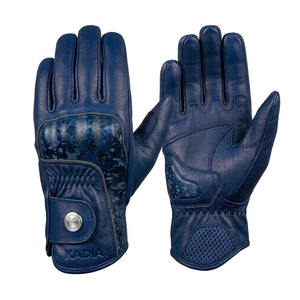 Gants de moto d'hiver en cuir bleu premium KADIA, protection des articulations, doigts entiers, antidérapants, avec votre logo. - Product Image 5