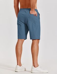 Men's Premium Woven Solid <b>Mid</b> Waist Moisture-Wicking Chino Shorts Casual Summer Wear Stretch Smart Custom Logo Front Button - Product Image 2