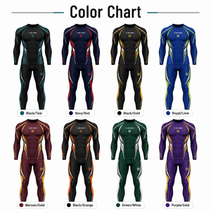 One Team One Goal Full Length Yoga Set Crew Neck Sublimation Print Spandex Polyester Sweat-Wicking Breathable Sport Wear - Product Image 4
