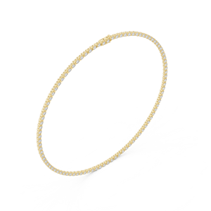 Collar de tenis único de oro amarillo de 18 quilates adornado con diamantes redondos cultivados en laboratorio para fiestas, bodas, uso diario y de oficina. - Product Image 3