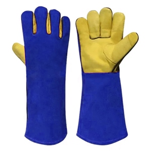 Heavy Duty Heat Resistant Front Cow Grain Leather Welding Gloves Fireproof Back & <b>Cuff</b> Cow Split Leather Work Safety Glove - Product Image 6