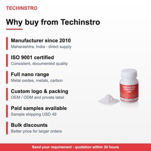 ผงนาโนแมกนีเซียมออกไซด์ TECHINSTRO MgO ความบริสุทธิ์ 99.9% ขนาด <50 นาโนเมตร สำหรับสารเร่งปฏิกิริยา สารหน่วงไฟ และการวิจัย - Product Image 4
