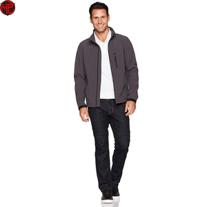Men's Soft Shell <b>Jacket</b> Stand Collar <b>Zip</b> <b>Up</b> Waterproof Polyester Fleece Lined Regular Fit for Outdoor Softshell <b>Jacket</b> - Product Image 3