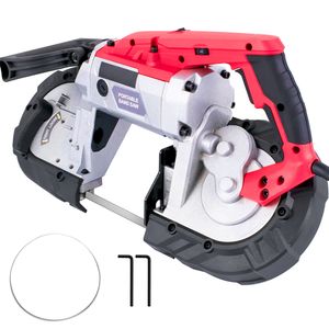 Sega a Nastro Portatile a Batteria da 5 Pollici con Capacità di Taglio Variabile, Motore da 10A per Metallo, Legno, Tubi, Barre d'Armatura, Plastica - Ingranaggio a Nucleo in Plastica - Product Image 1
