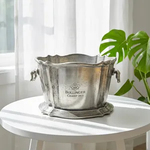 Luxury Handmade Contemporary Aluminum Wine & for Ice Bucket with <b>Stand</b> for Hotels Bars & Home Parties - Product Image 5