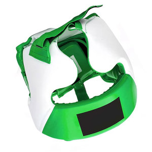 Protège-tête de boxe vert et blanc en cuir PU, équipement de protection pour adultes, unisexe, utilisation universelle - Product Image 2