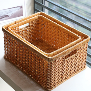 Cesta de Almacenamiento de Archivos de Ratán con Asas, Organizador de Documentos de Mimbre, Conveniente para Oficina, Color Natural, Venta al por Mayor desde Vietnam - Product Image 5