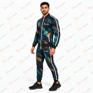 <b>Mens</b> Sublimation Tracksuit Full Set Custom Printed Athletic Training Sportswear Jacket <b>Pants</b> <b>Running</b> Fitness Football Gym - Product Image 2