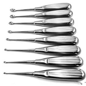 Juego de 8 Curetas Óseas Volkmann de Azicon, Instrumentos Quirúrgicos Ortopédicos para Curetaje, Kit de Desbridamiento con Curetas Ovaladas y Redondas - Product Image 1