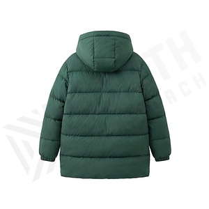 Hooded Quilted Jacket Women Winter Long Sleeve Thick Polyester Filling Windproof Solid Color Full Zipper Closure - Product Image 2