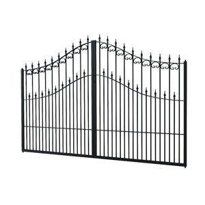 Puerta Doble Abatible de Hierro Forjado Tradicional KHP, Recubrimiento en Polvo, Control Manual, Diseño Exterior Duradero, Fácil Instalación - Product Image 1