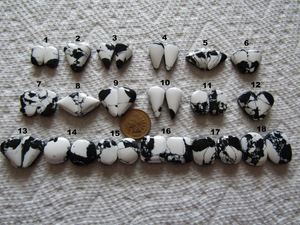 Handmade Natural White Buffalo Cabochon Matching Set Cabs High Quality <b>Black</b> White Crystal Loose Gemstone For Jewelry Making - Product Image 3