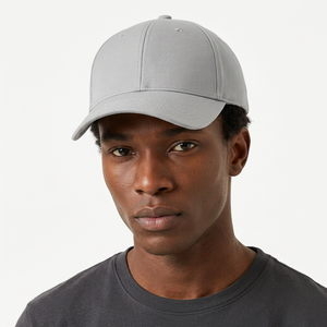 White 6-Panel Baseball Cap Unisex Adjustable Fitted Solid Color Twill Fabric Casual Style Adult Hat - Product Image 6