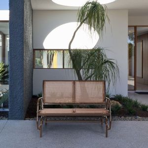 Sedia a Dondolo Moderna da Giardino 48 Pollici, Poltrona a Dondolo per Camera da Letto, Soggiorno e Cortile - Product Image 2