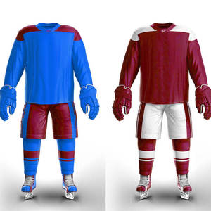 Conjunto de Jersey de Hockey sobre Hielo para Hombre, Rojo y Verde, Manga Larga, Sublimado, Transpirable, Ropa Deportiva de Invierno, Uniforme para Adultos - Product Image 5