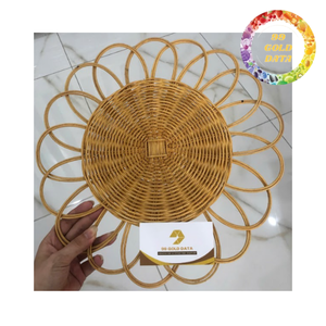 Handmade woven <b>rattan</b> plate placemat natural <b>table</b> mat for eco friendly kitchen decor - Product Image 4