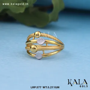 Bague en or élégante et tendance pour mariages, anniversaires, fiançailles – Finition mate artistique et brillante – Cadeau de fête mémorable - Product Image 3