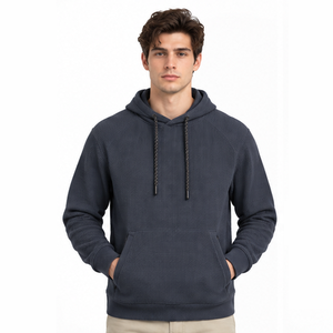 Sudadera con capucha de punto gofrado para hombre, informal, de manga larga, térmica, ropa deportiva de invierno, estilo urbano personalizado, venta al por mayor - Product Image 1
