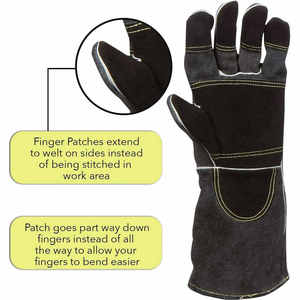 Best Hot Selling Custom Made Cow Split Leather Welding Work <b>Gloves</b> Comfortable Double Palm Hand Protection Welder Working <b>Gloves</b> - Product Image 2