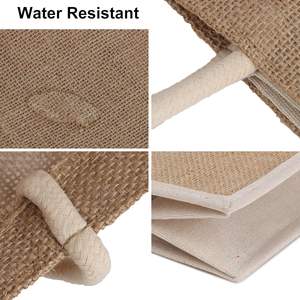 2025 6 pièces Mini sacs fourre-tout en Jute Durable moyen toile de jute demoiselle d'honneur sacs de plage lettre transfert de chaleur réutilisable sacs d'épicerie cadeaux - Product Image 2