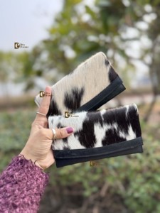 Cartera de mano de piel de vaca con patrón occidental, monedero de piel con pelo, color negro, gran oferta, regalo para mujer - Product Image 3