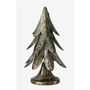 Metal Christmas <b>Tree</b> Decorations Set of 3 Hammered Cone Shapes with <b>Star</b> Tops Traditional Style Handicraft - Product Image 2