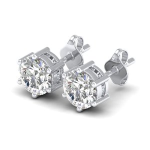 REYES Round Cut 1.8 Carat CVD Lab Grown Diamond Stud <b>Earrings</b> in 925 Sterling Silver Wedding Gift <b>Fine</b> Jewelry For Women - Product Image 3