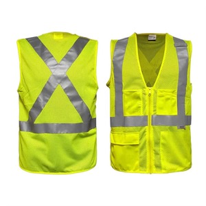 Gilet de sécurité réfléchissant haute visibilité avec poches zippées, vêtements de travail pour hommes, vêtements d'extérieur décontractés en couleurs orange, jaune, vert - Product Image 1