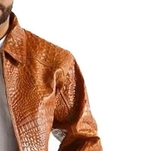 Chaqueta de mezclilla de cuero repujado Alli Gator única, con cremallera, para invierno, que combina moda, artesanía y comodidad para un lujo informal. - Product Image 6