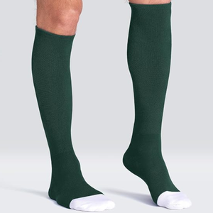 Wholesale <b>Knee</b> <b>High</b> Socks Solid Green 100% Cotton Breathable Knitted Soccer Baseball Softball Sports Summer Customize Adults - Product Image 1