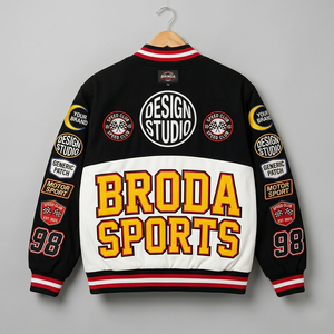 Wholesale OEM % Cotton Breathable Winter <b>Motorcycle</b> <b>Jacket</b> Custom Embroidery Logo Patch All Vintage Nascar Race Unisex - Product Image 2