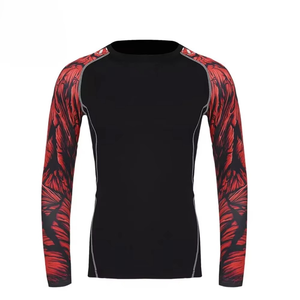Camiseta de Manga Larga para Hombre, Protección UV, Diseño de Alas Rojas, Secado Rápido, Poliéster - Product Image 1