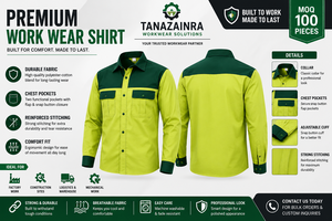 เสื้อเชิ้ตทำงานผ้าฝ้ายแขนสั้นสำหรับผู้ชายแบบกำหนดเอง ป้องกันการหดตัว พิมพ์ลายซิลค์สกรีน ตรวจจับการสัมผัส พร้อมแถบสะท้อนแสงสำหรับงานอุตสาหกรรม - Product Image 5