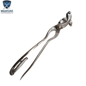 Émasculateur incurvé Premium Serra avec cliquet en acier inoxydable, instrument vétérinaire de castration durable et robuste - Product Image 5