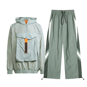 Conjunto de ropa deportiva para hombre, cortavientos con cremallera completa y diseño transpirable para correr y uso diario al aire libre. - Product Image 6