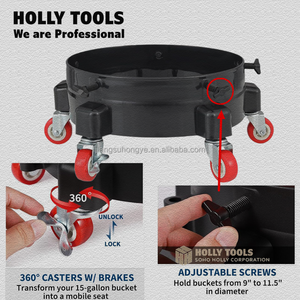 Seau <span class=keywords><strong>de</strong></span> <span class=keywords><strong>nettoyage</strong></span> multifonctionnel 2 en 1 Seau à poussière abrasive domestique Castor Dolly Lid Seat and Clean Tools Mop Water Filter Bucket - Product Image 4