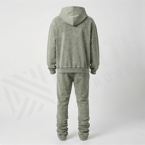 Ensemble de survêtement pour homme, effet délavé, respirant, sur mesure, confortable, vêtements de sport, streetwear, gym, fitness, jogging, athlétique - Product Image 2
