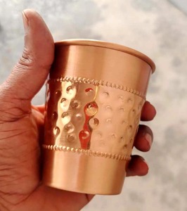 Compre vidrio de cobre puro hecho a mano para beber agua, con beneficios para la salud, para uso en el hogar y la cocina. - Product Image 6