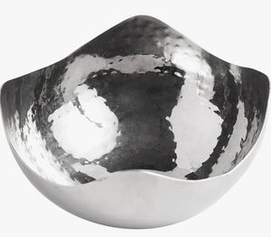 Bol à salade, chocolat, bonbons, pot-pourri, en métal inoxydable gaufré fait main, écologique, à bords sculptés, empilable, pour snacks - Product Image 6