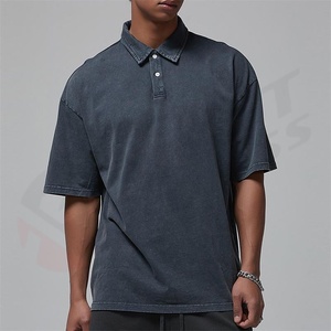 Camisetas Polo Vintage Personalizadas de Estilo Urbano para Hombre, Unisex, 100% Algodón Satinado, Tejido Teñido, Antiencogimiento, 280gsm, de Marca - Product Image 2