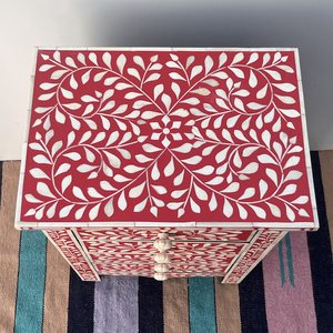 Handmade Bone inlay <b>bedside</b> nightstand - Product Image 5