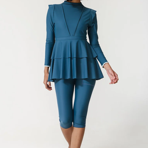 Nouveau Maillot de Bain 2 Pièces Premium 2026 pour Femmes Musulmanes, Entièrement Fermé, Modeste, Coupe Haute, avec Fermetures Éclair Avant, Personnalisable, Tenue de Plage - Product Image 3