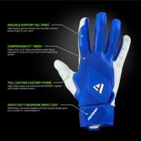Guantes de Bateo de Béisbol Personalizables de Cuero Cabretta Premium con Cierre de Gancho y Bucle, Diseño de Dedos Completos, Ecológicos y Duraderos